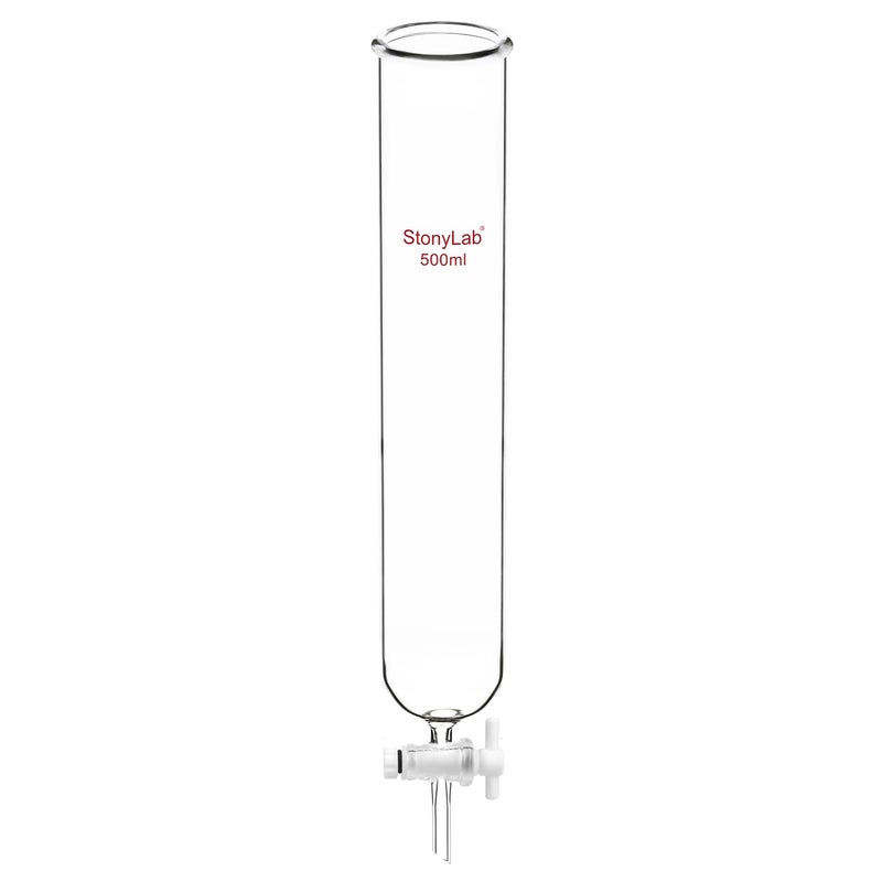 stonylab Dropping Funnel, Borosilicate Glass Burette Funnel with PTFE Stopcock for Laboratory and Home Use, 500 ml - Image 1
